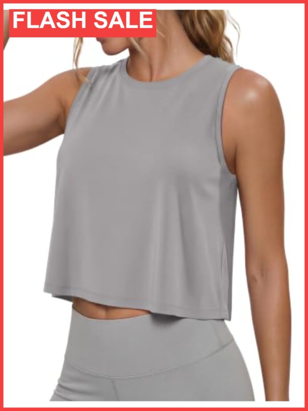 Women's Cropped Tank Top Workout Quick Dry Loose Fit Yoga Gym Athleisure